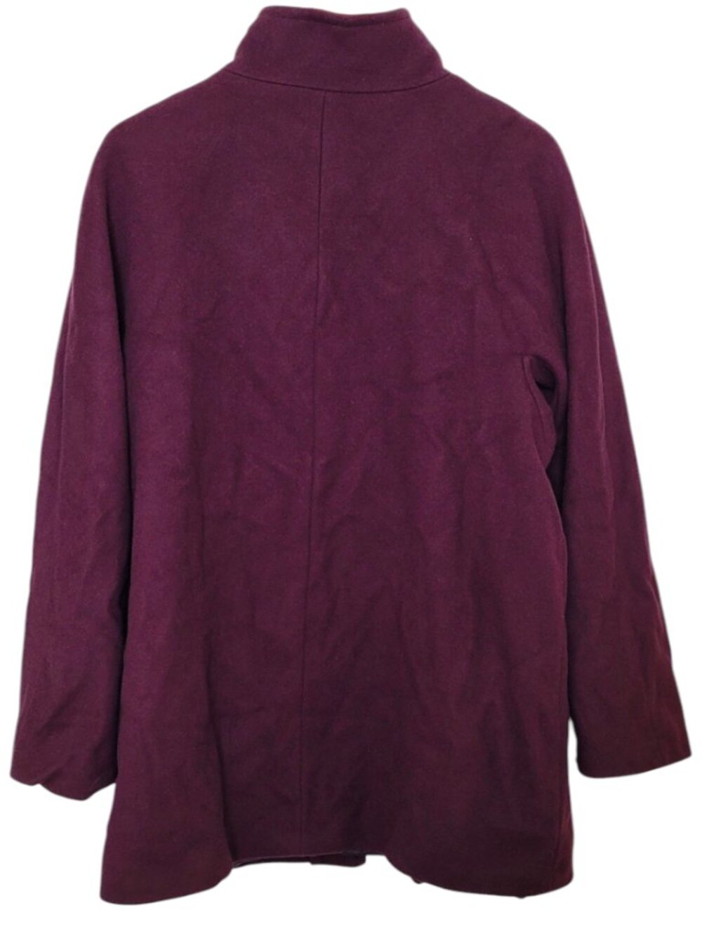 Sofia Cashmere Burgundy Wool Blend Stand Collar Short Coat Size L - Picture 7 of 10